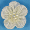 1" Ivory Satin Flowers with Pearl - Pack of 144