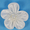 1" White Satin Flowers with Pearl - Pack of 144