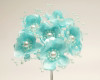 1.5" Aqua Blue Silk Flowers with Pearl - Pack of 72