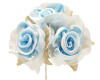 2" Light Blue Satin Silk Flowers with Leaves - Pack of 36