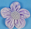 2.5" Lavender Satin Flowers with Pearl - Pack of 12