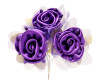 2" Purple Satin Silk Flowers with Leaves - Pack of 36