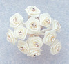 3/4" Ivory Silk Rose Flowers with Rhinestones - Pack of 144