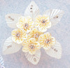 7/8" Ivory Satin Flowers with Rhinestone and Pearl - Pack of 72