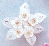 7/8" White Satin Flowers with Rhinestone and Pearl - Pack of 72