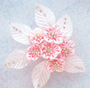 7/8" Pink Satin Flowers with Rhinestone and Pearl - Pack of 72