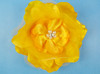 4.5" Dark Yellow Large Silk Flowers with Rhinestone - Pack of 12 Pieces