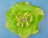 4.5" Apple Green Large Silk Flowers with Rhinestone - Pack of 12 Pieces