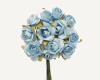 1/2" Light Blue Small Tea Rose Mulberry Craft Paper Flowers - Pack of 144