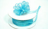 1/8"x50 yards Turquoise Organza Pull Bows Ribbon with Iridescent Edge - Pack of 7 Rolls