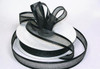 5/8"x25 yards Black Organza Satin Edge Gift Ribbon - Pack of 10 Rolls