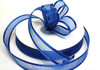 5/8"x25 yards Royal Blue Organza Satin Edge Gift Ribbon - Pack of 10 Rolls