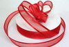 5/8"x25 yards Red Organza Satin Edge Gift Ribbon - Pack of 10 Rolls