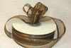 3/8"x25 yards Brown Organza Satin Edge with Gold Trim Gift Ribbon - Pack of 15 Rolls