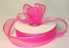 3/8"x25 yards Fuchsia Organza Satin Edge with Gold Trim Gift Ribbon - Pack of 15 Rolls