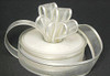 3/8"x25 yards White Organza Satin Edge with Gold Trim Gift Ribbon - Pack of 15 Rolls