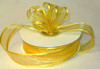 3/8"x25 yards Yellow Organza Satin Edge with Gold Trim Gift Ribbon - Pack of 15 Rolls