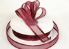 5/8"x25 yards Burgundy Organza Satin Edge Gift Ribbon - Pack of 10 Rolls