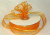5/8"x25 yards Gold Yellow Organza Satin Edge with Gold Trim Gift Ribbon - Pack of 10 Rolls