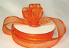 5/8"x25 yards Orange Organza Satin Edge with Gold Trim Gift Ribbon - Pack of 10 Rolls