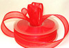 5/8"x25 yards Red Organza Satin Edge with Gold Trim Gift Ribbon - Pack of 10 Rolls