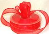 7/8"x25 yards Red Organza Satin Edge with Gold Trim Gift Ribbon - Pack of 7 Rolls