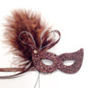 2.5" Brown Mini Masquerade Masks - Pack of 72 Mini Mardi Gras Masks