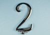 4" Silver Rhinestone Cake Topper Number "2"