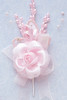 7" Pink Rose Corsage Silk Spray Flowers - Pack of 12