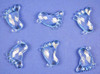 Blue Transparent Acrylic Baby Foot Beads - Bag of 0.55 pound