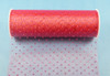 6"x6 yards (18 FT) Coral Sparkle Organza Rolls with Coral Glitter Dots - Pack of 6 Spools