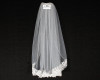 32" Long White One-Tier Bridal Wedding Embroidered Veils 1