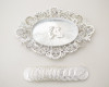 4.5" Silver Oval Arras Tray and Coin Set with Wedding Couple