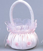 Pink Wedding Satin Flower Girl Basket