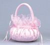 Pink Wedding Satin Flower Girl Basket 1
