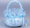 Light Blue Wedding Satin Flower Girl Basket 2