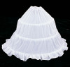 16" Long x 53" Circumference  White Cotton Christening Petticoat / Baptism Petticoat Crinoline - 3 Bone Hoop Slip Skirt