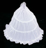 19" Long x 63" Circumference White Cotton Flower Girl / First Communion Petticoat Crinoline  - 3 Bone Hoop Slip Skirt