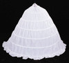 45" Long x 155" Circumference  White Cotton Wedding Bridal Petticoat Crinoline - 6 Bone Hoop Slip Skirt