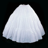 42" Long White Polyester Tulle Wedding Bridal Petticoat Crinoline - Hoopless A-Line Slip Skirt