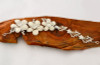 10" Floral Ivory Pearl Bridal Hair Band with Rhinestones