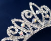 Iridescent Silver Crystal Rhinestone Tiara Hair Comb (TN113)