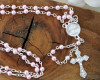 16" Pink Pearl Rosary Necklace  - Pack of 12 Pieces