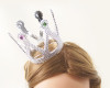 Silver Plastic Crown Hat with Elastic Band  - Pack of 12