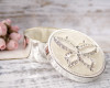 Round Enamel Ring Box with Rhinestone Butterfly Design - 1 Box