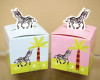 2" Baby Shower Blue Paper Favor Box "Zebra" - Pack of 50