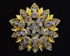 2.25" Gold Decorative Rhinestone Brooch Pin - Pack of 12