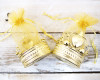 2.5" Gold Round Organza Bag Favor Trinket Box  - Pack of 12