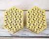 3.5" x 2.5" Gold Hexagon Carved Plastic Favor Trinket Box  - Pack of 12
