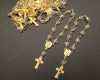 3.5" Clear Gold Miniature Rosaries - Pack of 100 Mini Rosary Favors